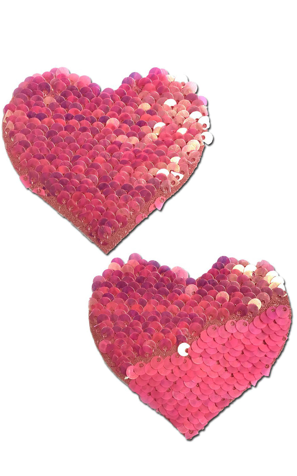 Chynna Dolls Pastease: Hot Pink & Matte Pink Color Changing Sequin Heart Pasties - One Size-$11.99