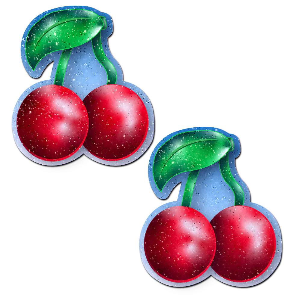 Pastease: Red Cherries on Glitter Velvet Pasties