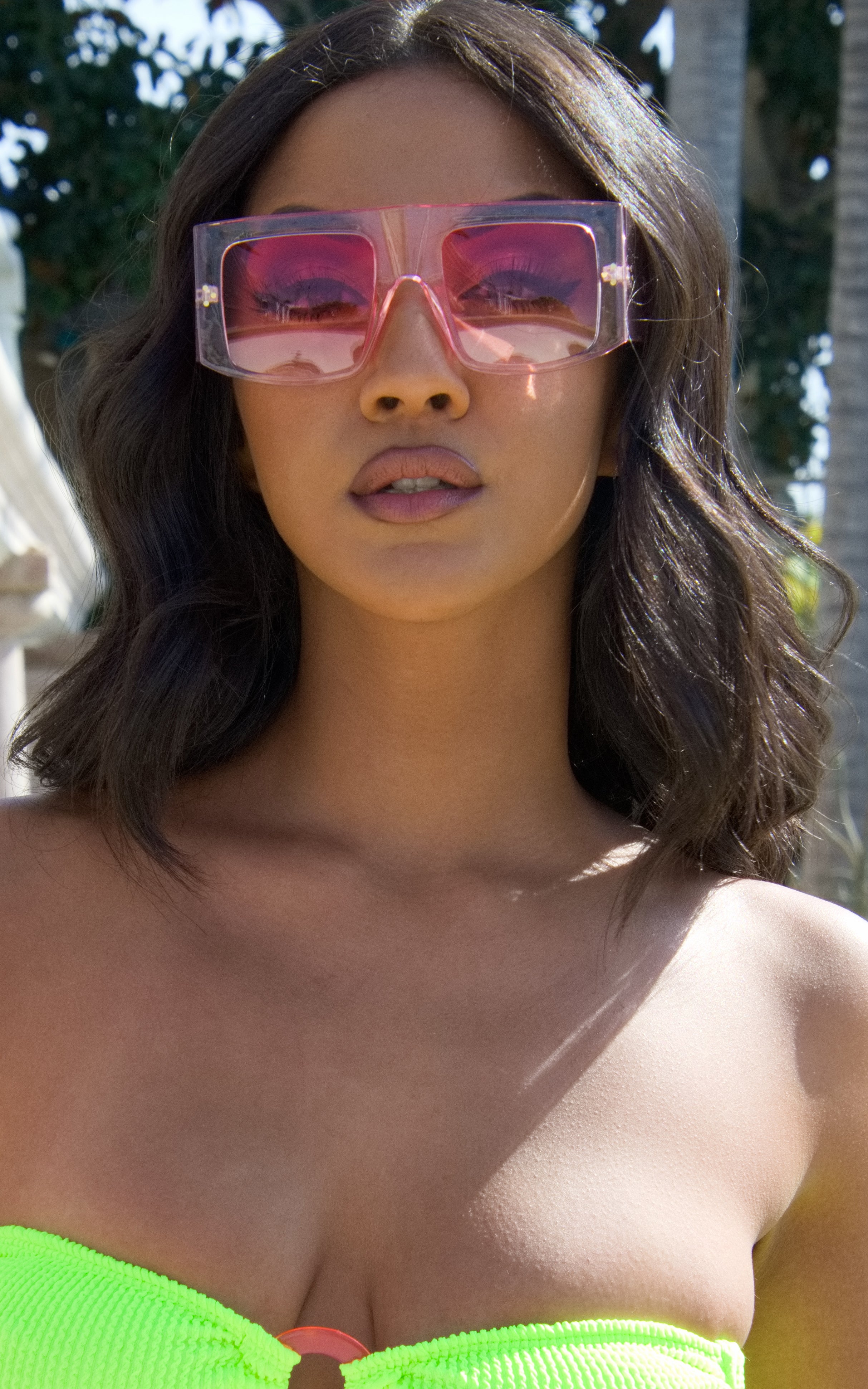 Oversized sales transparent sunglasses