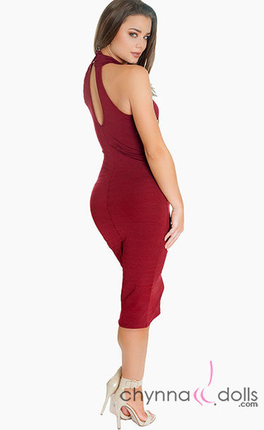 Amazon.com: bofaaa Women's Solid Mock Neck Bodycon Dress (Color : Burgundy,  Size : Medium) : Clothing, Shoes & Jewelry